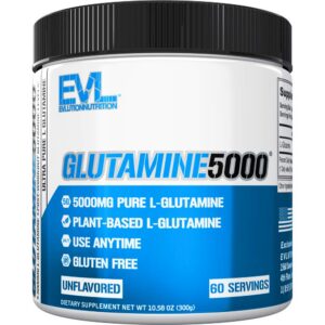 Frente del envase L-glutamina 5 g EVLution Nutrition