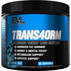 Frente del envase Trans4orm de Evlution Nutrition