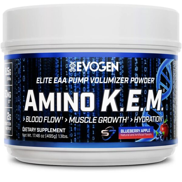 Envase de Evogen Amino K.E.M. con etiqueta frontal