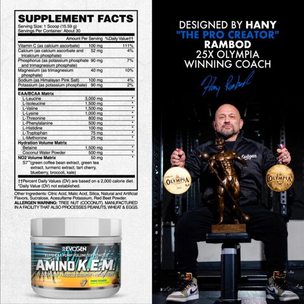 Version 1.0.0 Detalle de información de etiqueta Evogen Amino K.E.M.