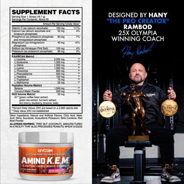 Version 1.0.0 Etiqueta nutricional de Evogen Amino KEM