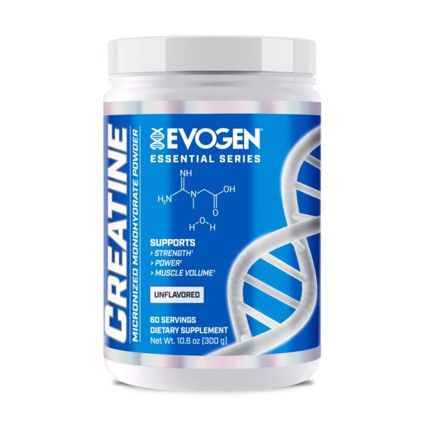 Evogen Creatine Monohydrate frente al frasco
