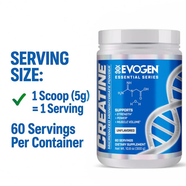 Frasco de Evogen Creatine Monohydrate