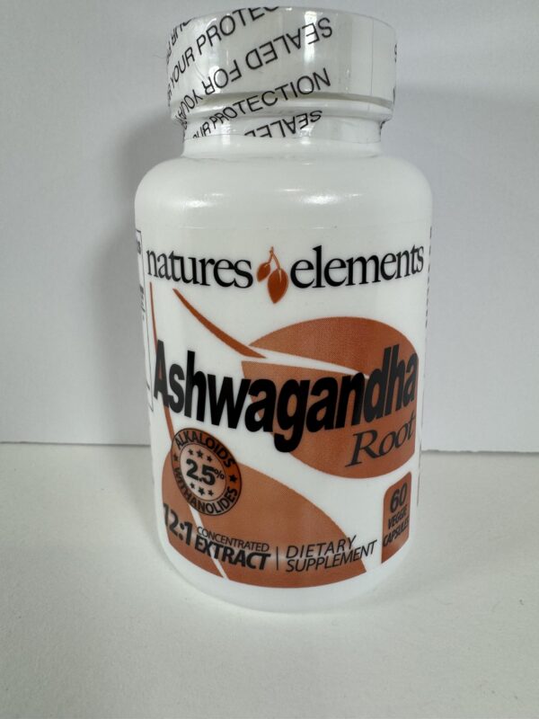 Frasco de Ashwagandha extracto estandarizado 12:1 para salud