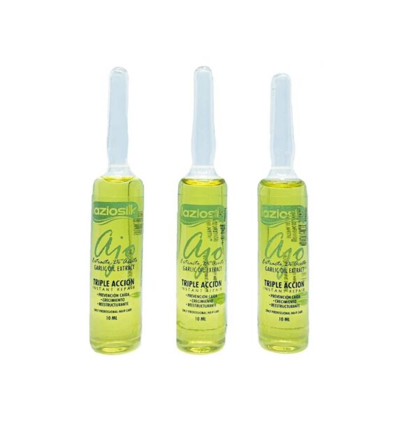 Extracto de ajo Laziosilk ampollas para cuidado capilar