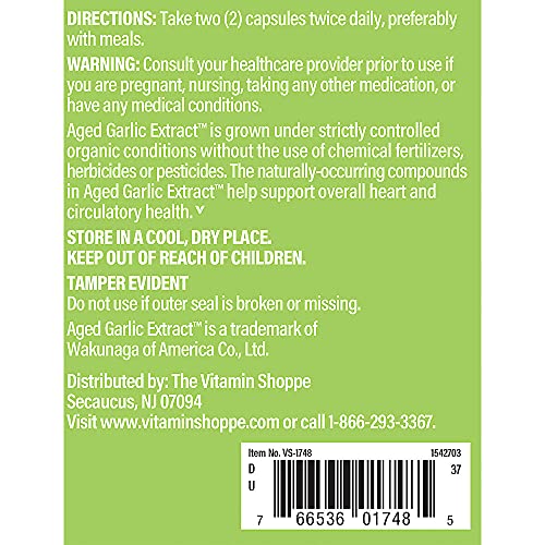 extracto ajo madurado sin olor sin alergenos 300 cápsulas