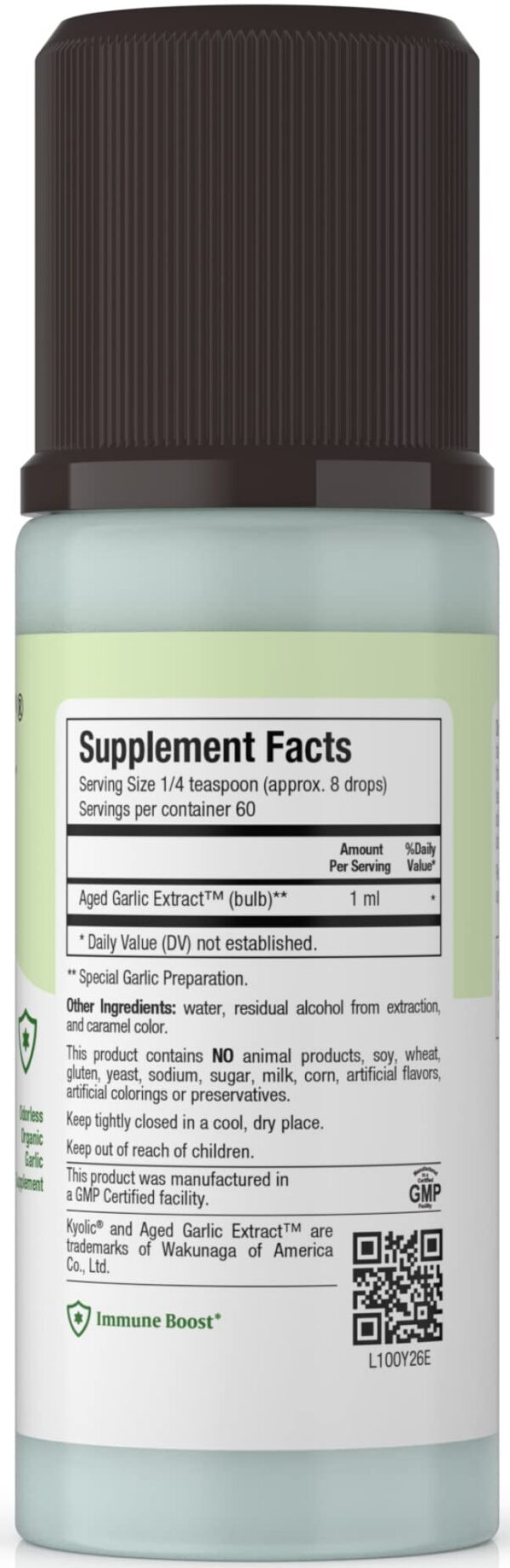 Extracto de ajo orgánico Kyolic envejecido líquido para sistema inmune