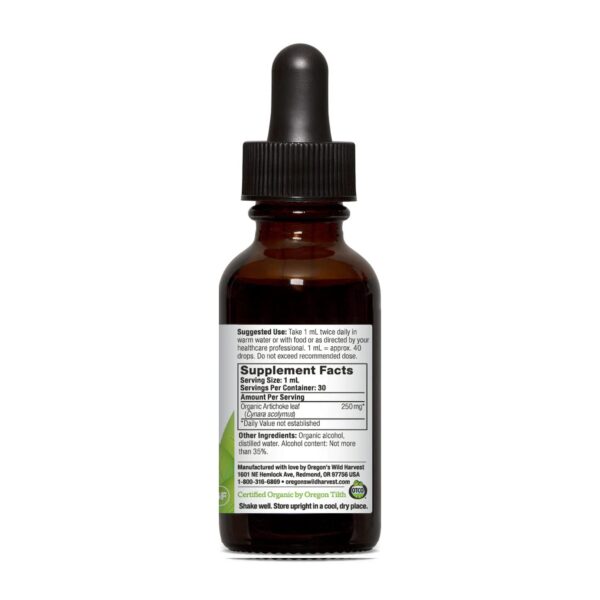 Version 1.0.0 Extracto alcachofa Oregon's Wild Harvest etiqueta producto