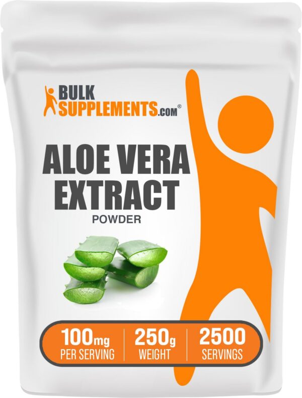Version 1.0.0 Extracto de aloe vera en polvo BulkSupplements envase frontal