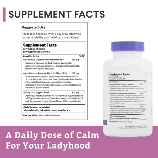 Extracto de arándano en suplemento probiótico para mujeres