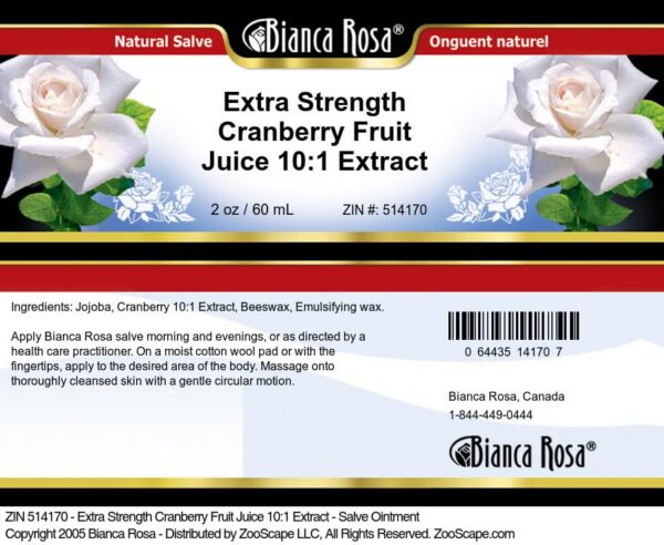 Detalle del ungüento extracto de arándano Bianca Rosa