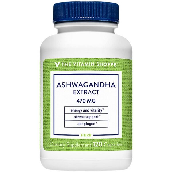 Frasco frontal de extracto de Ashwagandha The Vitamin Shoppe