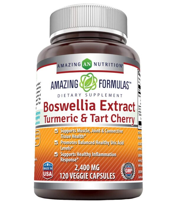 Extracto boswellia cúrcuma cereza cápsulas vegetarianas frasco