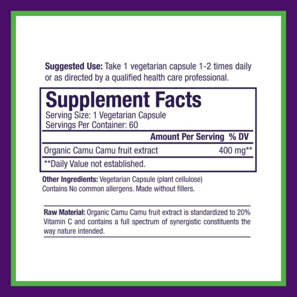 Extracto potente de Camu Camu sin gluten y no transgénico