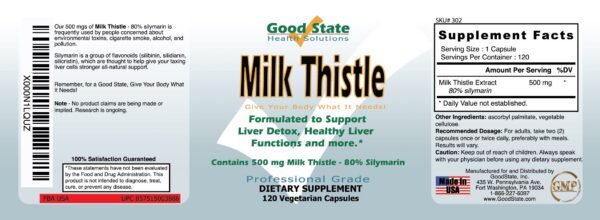 Extracto cardo mariano 500 mg en cápsulas vegetales Good State