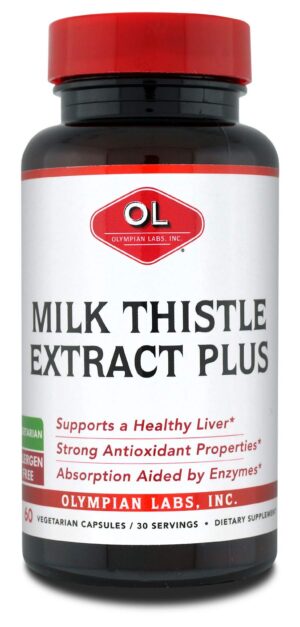 Extracto de cardo mariano cápsulas etiqueta blanca Olympian Labs