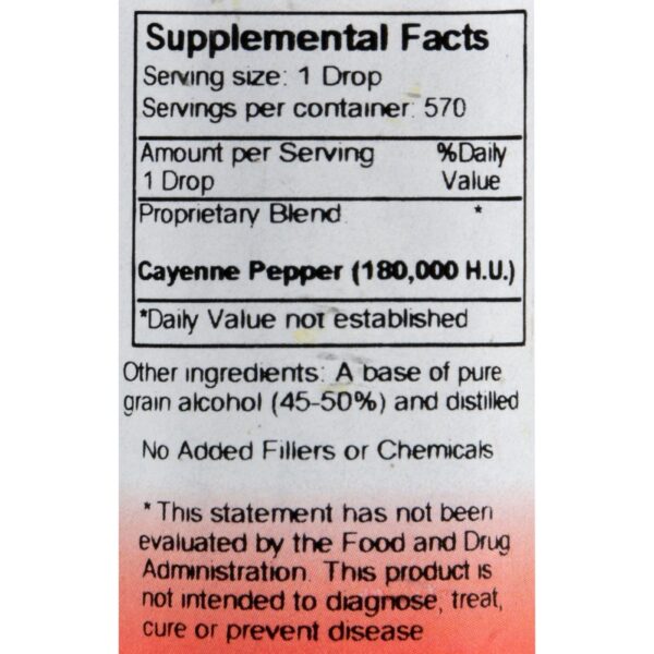 Extracto de cayena Dr Christophers botella y etiqueta clara