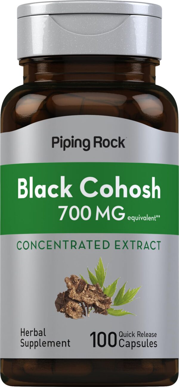 Extracto cohosh negro Piping Rock envase 100 cápsulas 700mg