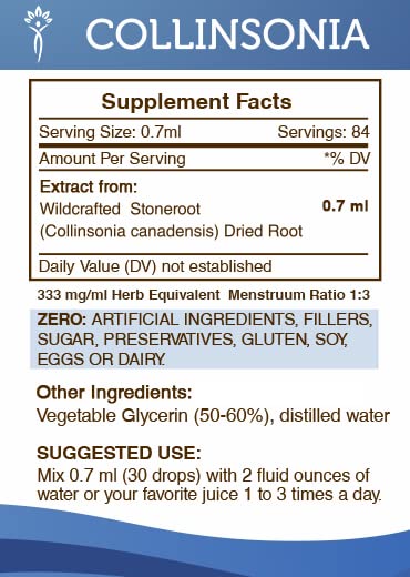 Extracto herbal Collinsonia Canadensis acervo natural alcohol free