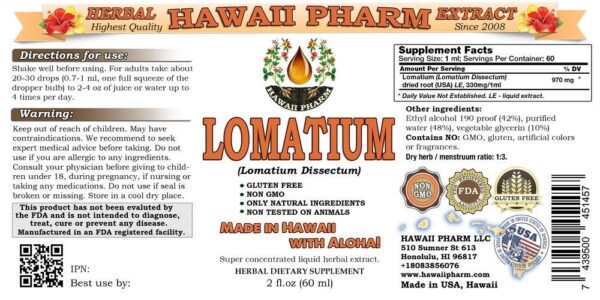 Extracto concentrado de raíz seca Lomatium tintura natural