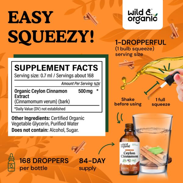 Extracto de corteza de canela en tintura líquida orgánica