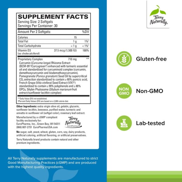Extracto de cúrcuma y uva en etiqueta