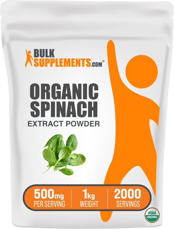 Extracto de Espinaca Orgánico BulkSupplements en envase