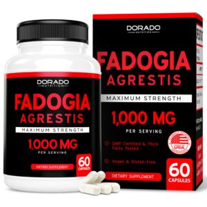 Frasco de cápsulas de extracto Fadogia Agrestis 1000mg veganas