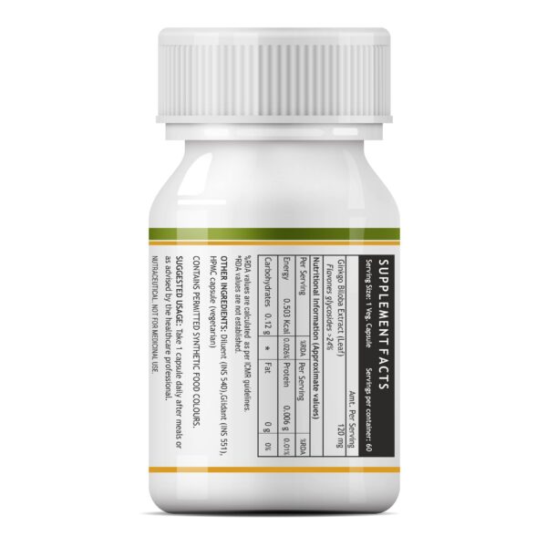 extracto ginkgo biloba cápsulas vegetarianas inlife