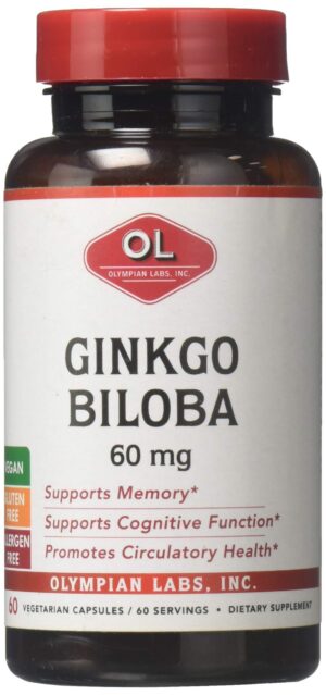 Extracto Ginkgo Biloba Olympian Labs caja frontal 60 cápsulas vegetarianas