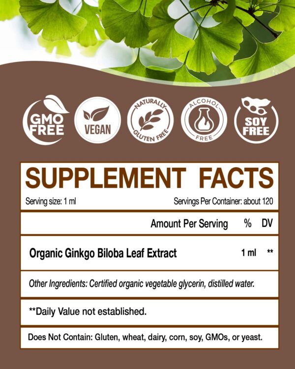 extracto ginkgo biloba orgánico kinghealth gotas líquidos