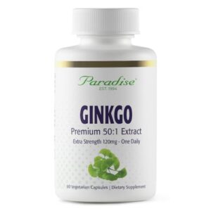 Version 1.0.0 Extracto de Ginkgo Biloba Paradise Herbs botella 60 cápsulas