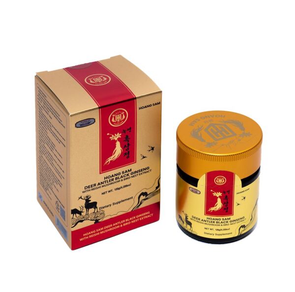 Frasco de extracto de ginseng negro Hoang Sam con hongo reishi