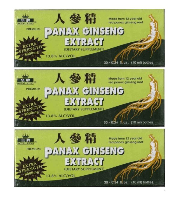 Extracto de Ginseng Panax Royal King 30 viales paquete 3 cajas