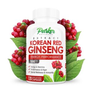 Extracto ginseng rojo coreano Parker Naturals 1300mg 120 cápsulas