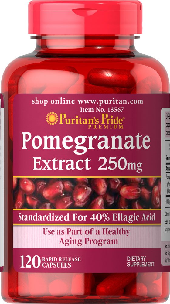 extracto granada premium antioxidante puritan's pride frasco rojo