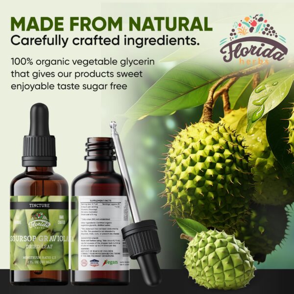 Extracto graviola líquido Florida Herbs vista lateral frasco