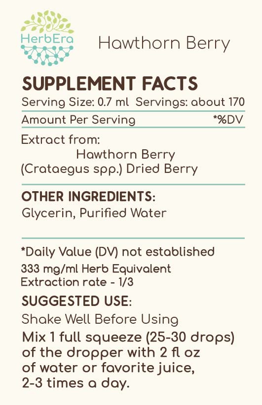 Version 1.0.0 Extracto Herbal Herbera bayas de espino para salud, 4 fl oz