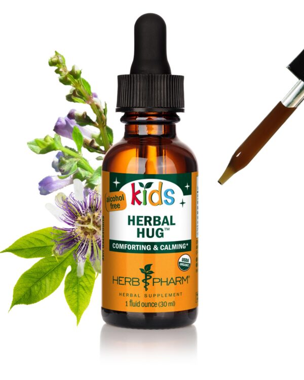 Extracto Herbal Hug sin alcohol para niños botella Herb Pharm