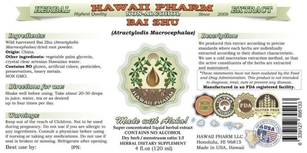 Version 1.0.0 Extracto herbal natural Bai Zhu frascos múltiples