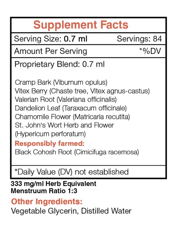 Version 1.0.0 Extracto herbal natural PMS Secret cohosh negro y manzanilla