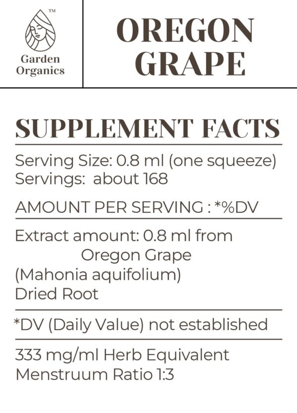 Extracto herbal puro uva de Oregón sin aditivos químicos