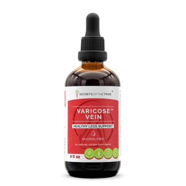 Extracto herbal Secrets of the Tribe para varices sin alcohol 4 oz