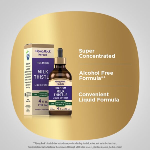 Extracto herbario cardo mariano Piping Rock sin alcohol botella marrón