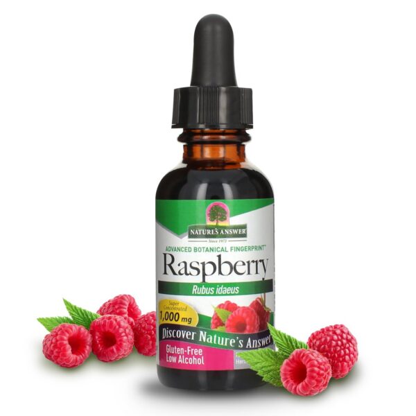 Extracto naturaleza hoja frambuesa bajo alcohol orgánico 1 onza líquida