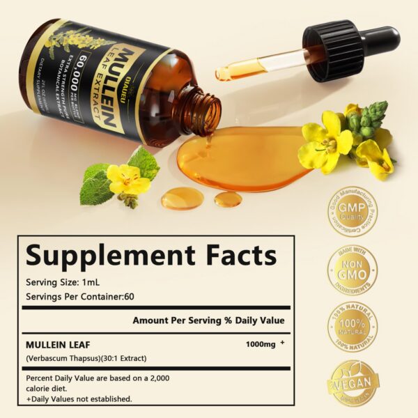 Extracto de hoja mullein para cuidado respiratorio