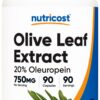 Botella con cápsulas extracto hoja de olivo Nutricost
