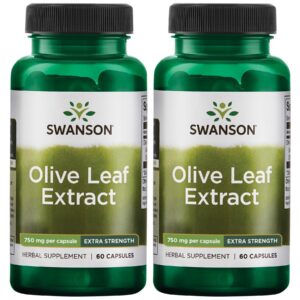 Botella de cápsulas extracto hoja olivo Swanson 750mg