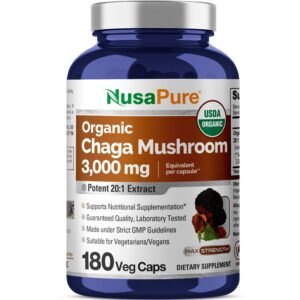 Version 1.0.0 Extracto hongo chaga NusaPure 180 cápsulas veganas