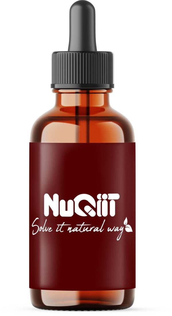 Frasco de extracto de jengibre NUQIIT con cúrcuma y vitaminas